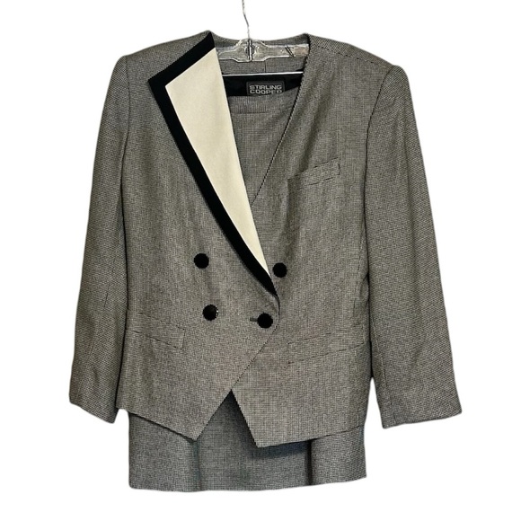 Vintage STIRLING COOPER Women’s Skirt Suit, Black &White, Size 12 - Picture 1 of 13
